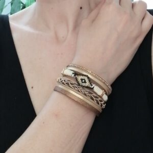 Brazalete multicapa Brown Eye